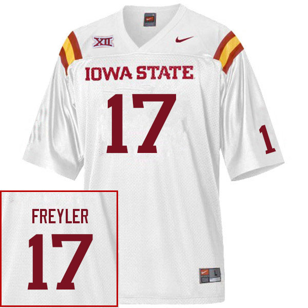 Iowa State Cyclones Men's #17 Beau Freyler Nike NCAA Authentic White College Stitched Football Jersey HF42K32HQ
